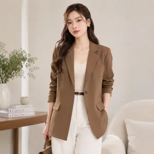 Áo khoác blazer nữ màu nâu
